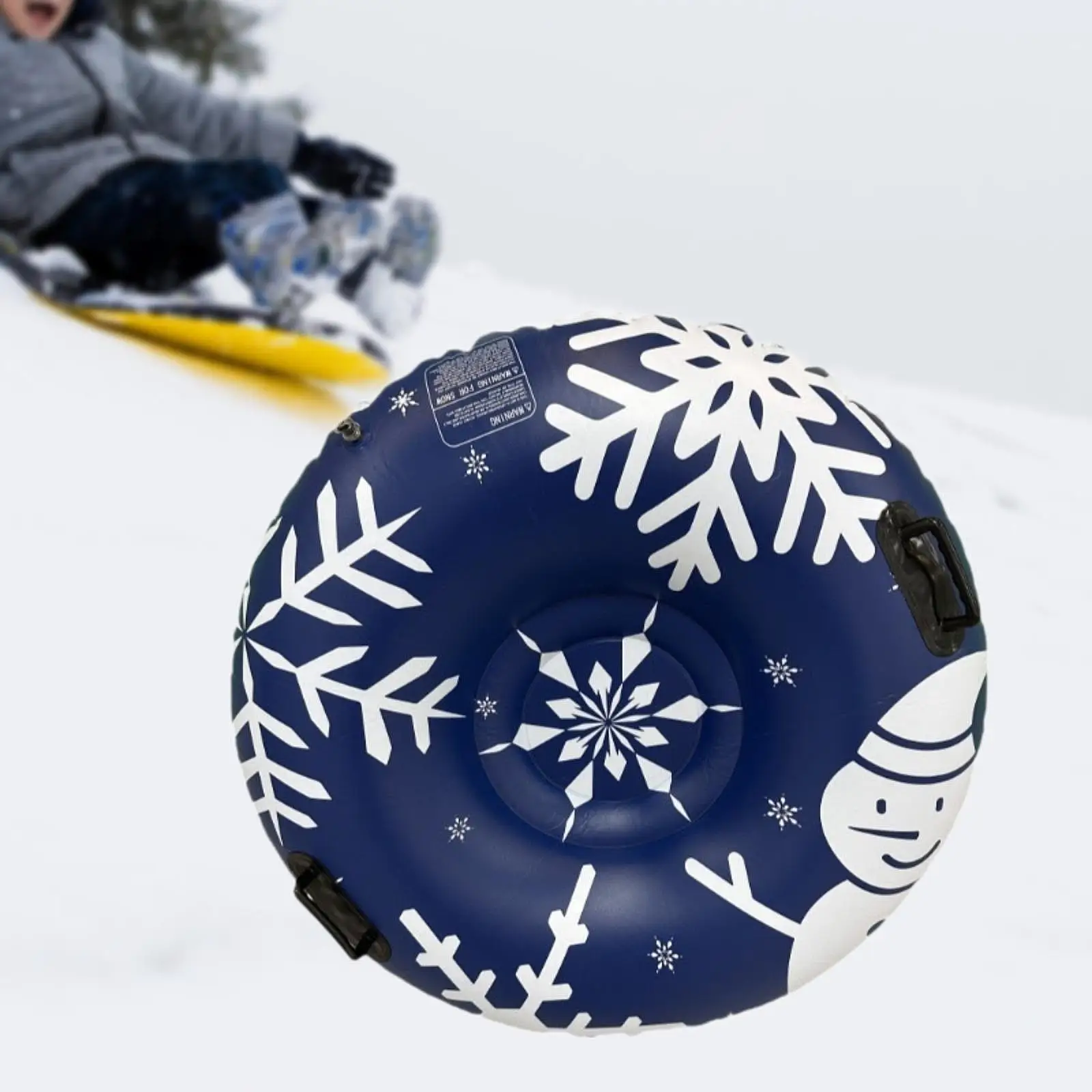 Inflatable Snow Tube Cold Resistant 120cm Dia Winter Snow Sledding Toy for Games
