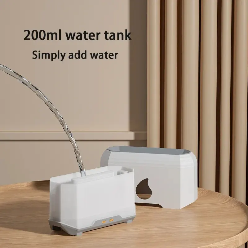 New Flame Aroma Diffuser Simulation Flame Air Humidifier LED Essential Oil Flame Lamp Difusor For Home Electric Ultrasonic