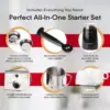 All-In-One Espresso Machine with Milk Frother 7-Piece Set - Maker Includes Grinder, Frothing Pitcher, Cups, Spoon and Tamper 3