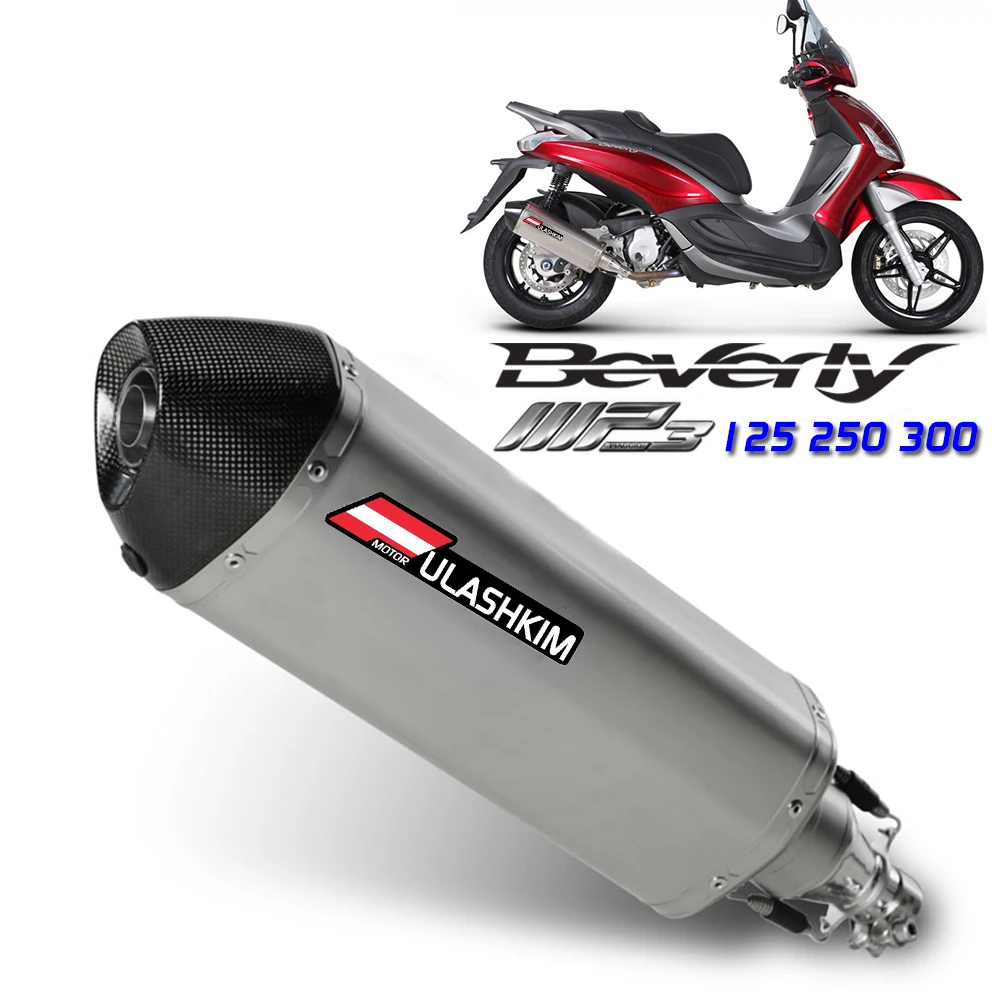 Slip On Exhuast Per Piaggio Beverly 125 300 Mp3 125 250 300 Tubo Centrale Di Scarico Silenziatore Moto Beverly 125 300 Mp3 125 250