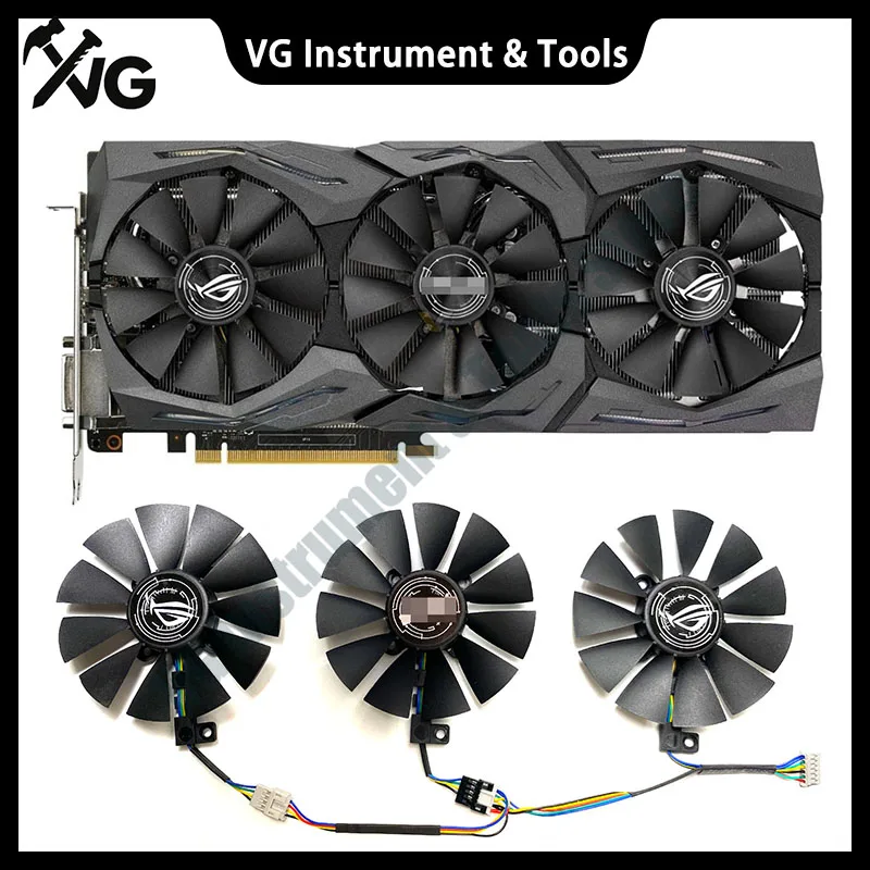 1/3 Stück Neu für ASUS GeForce GTX 1060 1070 1080 1080ti ROG STRIX Grafikkarten-Ersatzlüfter FDC10U12S9-C FDC10H12S9-C
