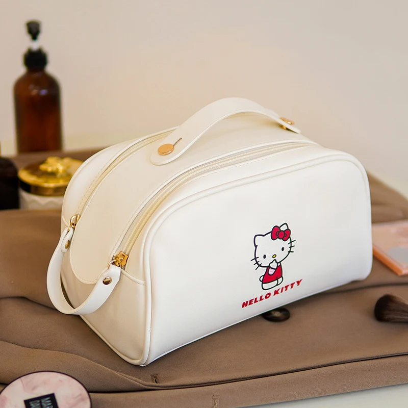 

Cartoon Sanrio Handy Cosmetic Bag Hello Kittys Accessories Cute Kawaii Anime Pu Portable Traveling Organizer Toys for Girls Gift