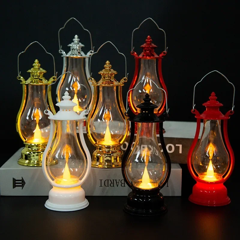 Oil Lamp Led Retro Small Multicolor Interior Decorative Desk Portable Wind Candle Kerosene Lights