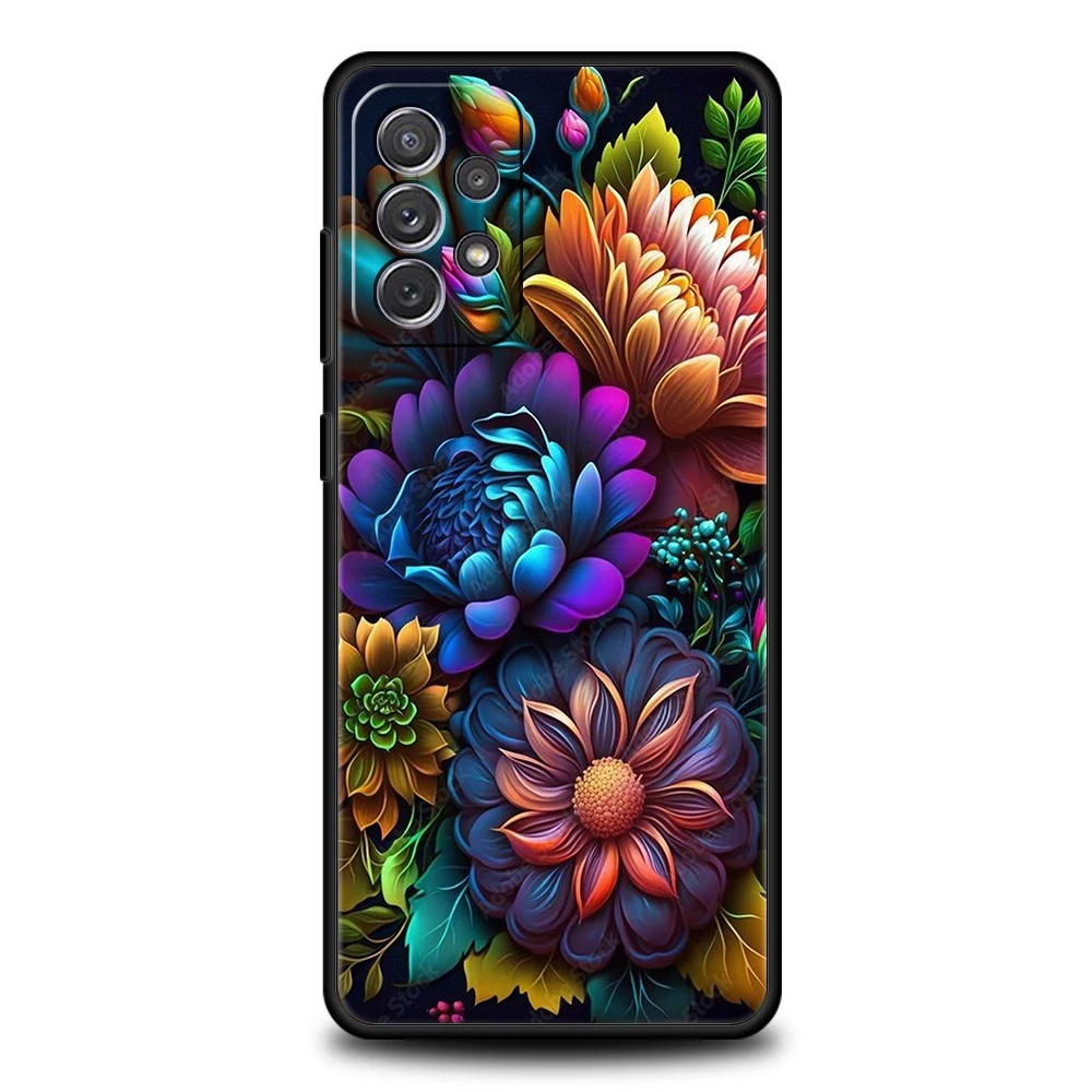 Vibrant Floral Silicone Phone Case Cover