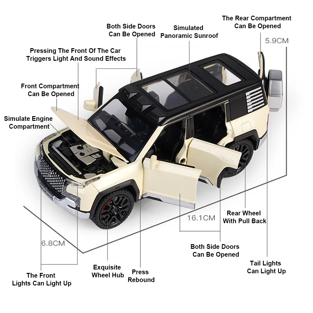 1/32 Alloy Model Cars BYD Look Up Off-road Vehicles Diecasts Model