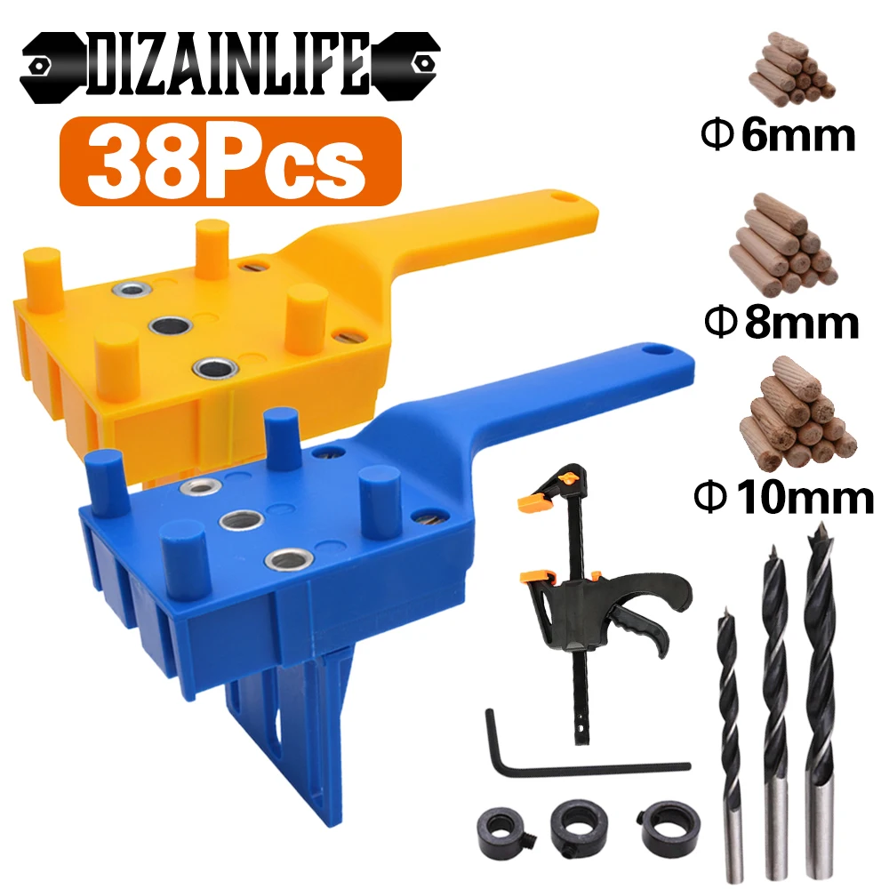 Wood Doweling Jig Punch Locator Drill Guide Handheld Woodworking Pocket