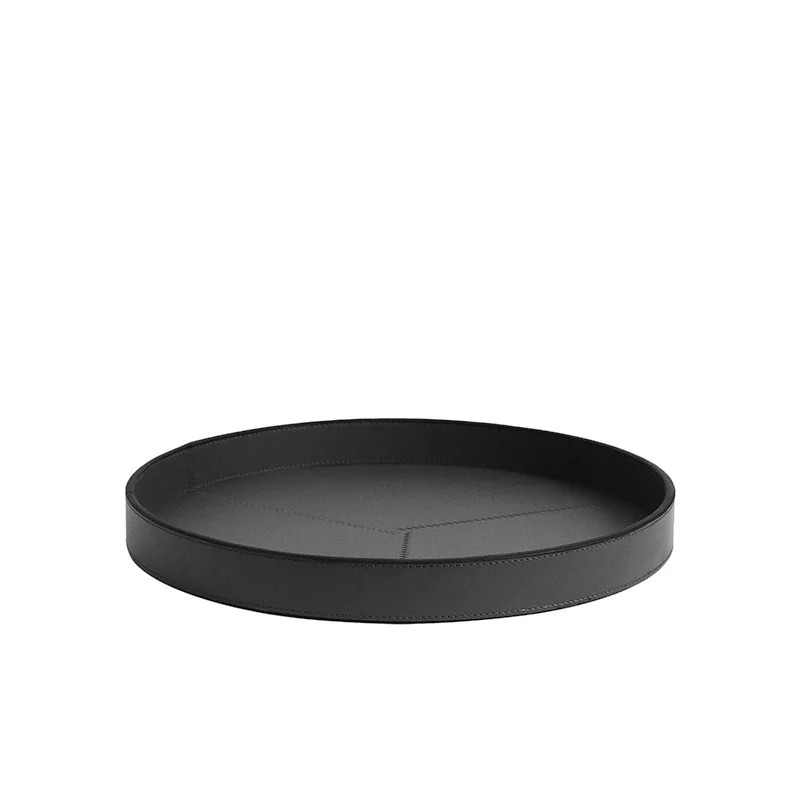 Modern Leather Storage Tray Geometric Circular Decoration Table Jewelry Organizer Bedroom Cosmetics Container Home Decoration 5
