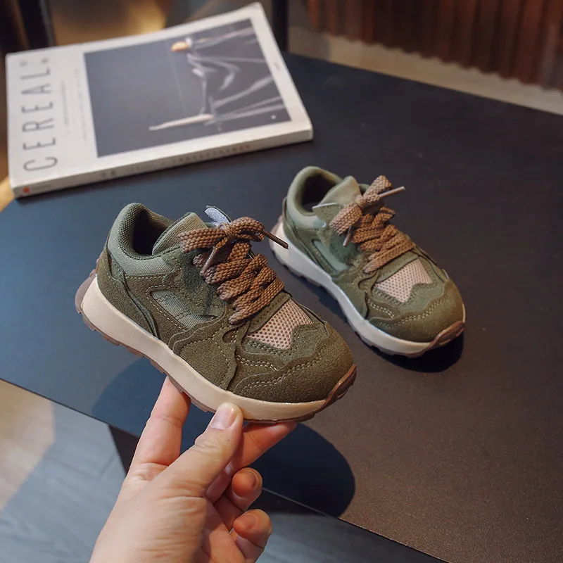 Zapatillas 어린이 캐주얼 신발, 메쉬 통기성 어린이 스니커즈, 여아 남아 테니스 신발, 패션 그린 스포츠 신발, 봄 신상