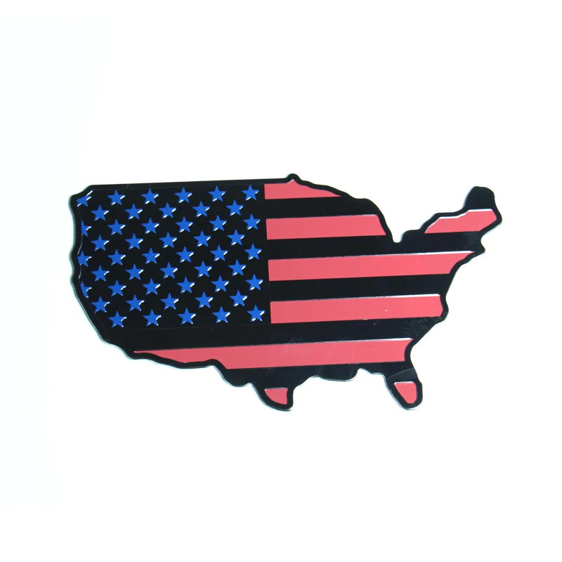 1Pcs USA Black Flag Map Auto Fender Emblem for Cars Trucks Laptop Wall (Black with Thin Blue Line, 7"x4"/18cm*10cm) cute car decals