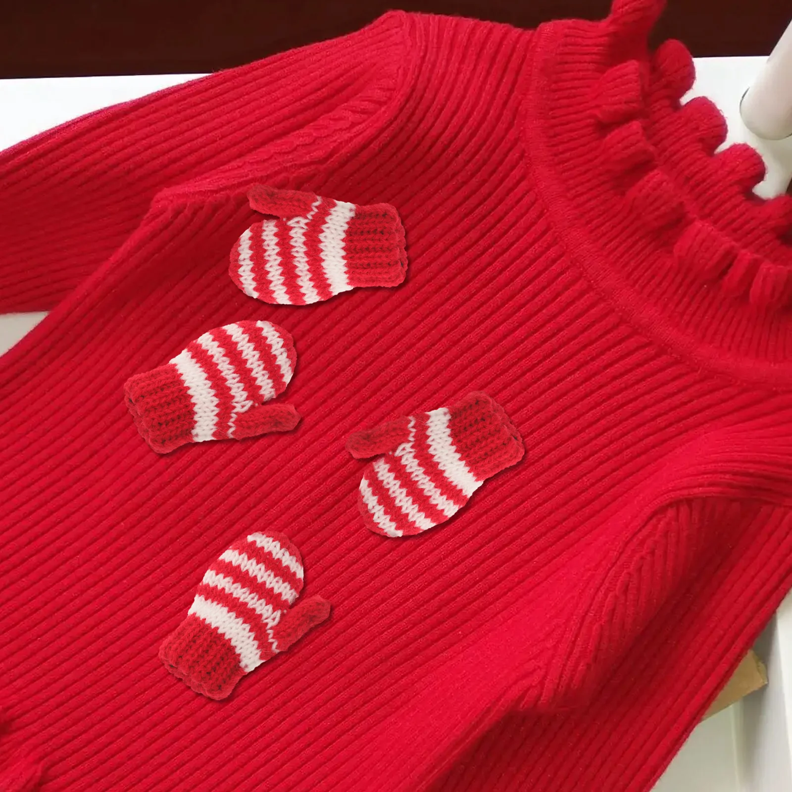 

10 Pcs DIY Craft Glove House Accessories Handmade Flowers Supplies Yarn Mini Gloves Crafts Child Bathroom Decorations