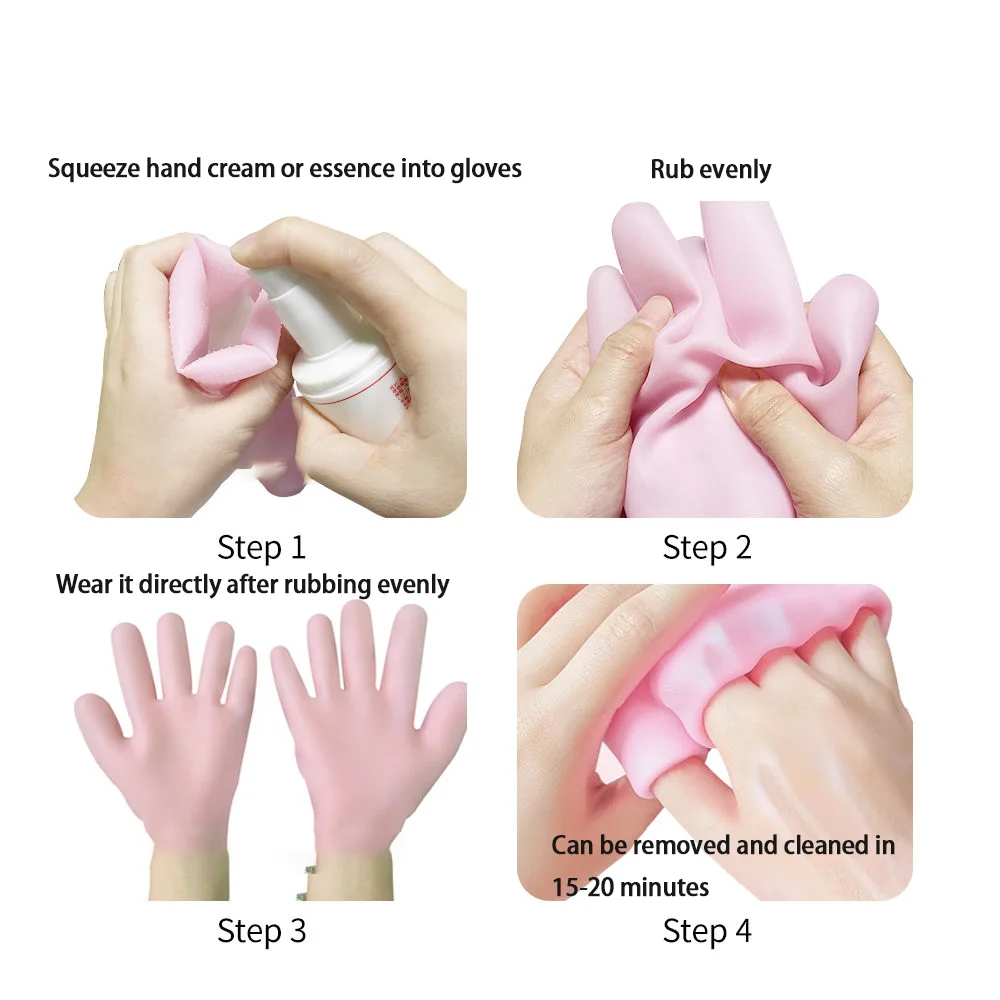 زوج من قفازات الترطيب للعناية بإزالة الشقوق الجافة...