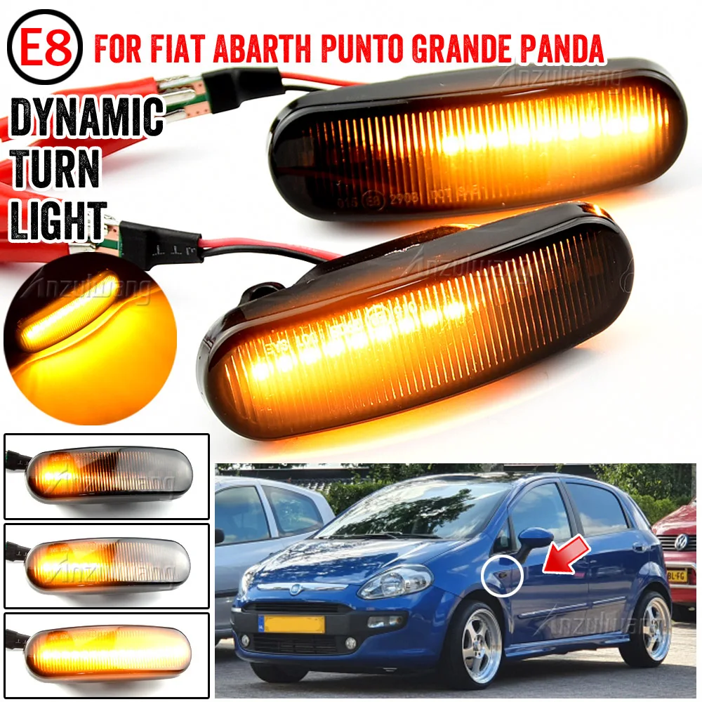 

For Fiat Abarth Punto Grande Panda 199 Doblo Fiorino 3 Idea 350 Linea 323 110 Dynamic LED Side Marker Light Repeater Lamp 2Pcs
