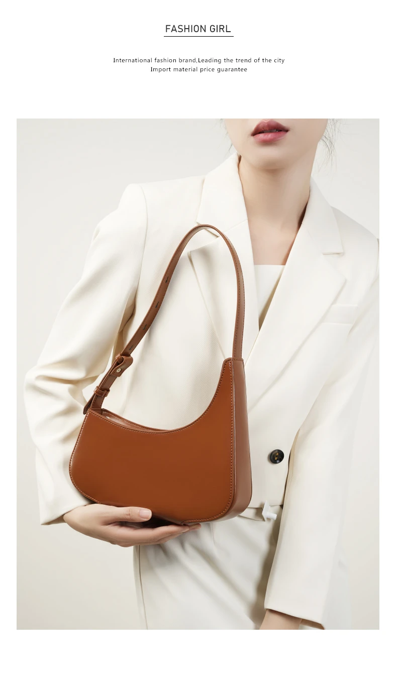 ☆韓国の人気☆【HYETHE】☆HALF MOON HOBO BA.G☆ Cowhide Genuine Leather Shoulder Bags Women 2024 Half Moon