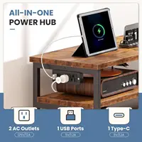 Wood TV Stand for 45-Inch TVs with LED Lights, Charging Station, 6 Drawers & Shelves for Living Room 4