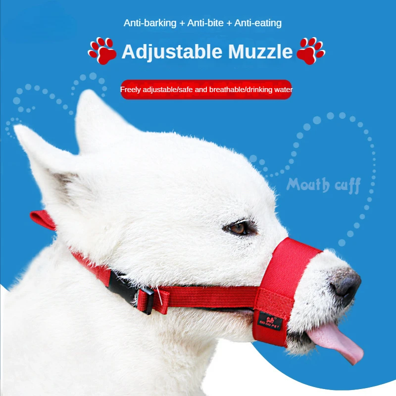 

Dog Muzzle Anti-Bite Barking Anti-Munching Short Mouth Dog Teddy Breathable Muzzle Bark Stopper Pet Muzzle Customizable