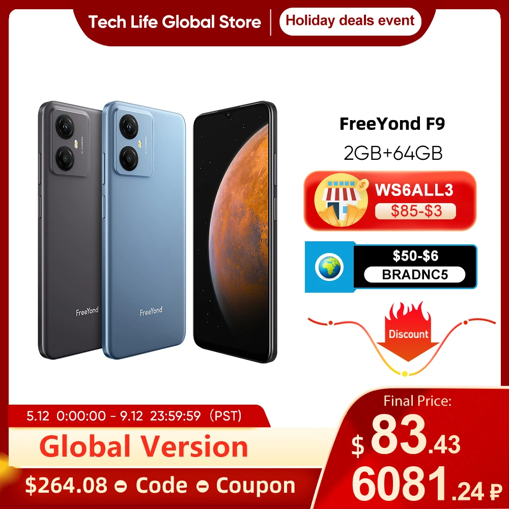 FreeYond F9 Smartphone 2GB 64GB 6 52 Inch HD Screen Octa Core 13MP 