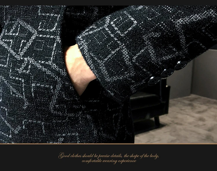 Mode Frühling Herbst männer Woolen Mäntel Beiläufige Dünne Windjacke Outwear Mid-Länge Gestreiften Mantel Jugend Koreanischen Stil Jacken – Detail 25
