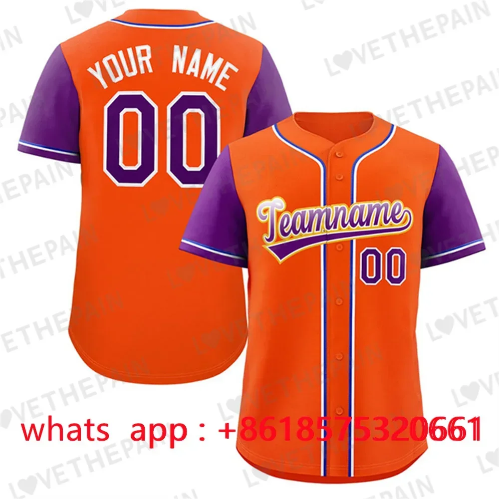 Personalization Baseball Jersey Print Team Shirt Personal Name Number Hip Hop Sportswear Baseball T-shirt Men/Women/Kids