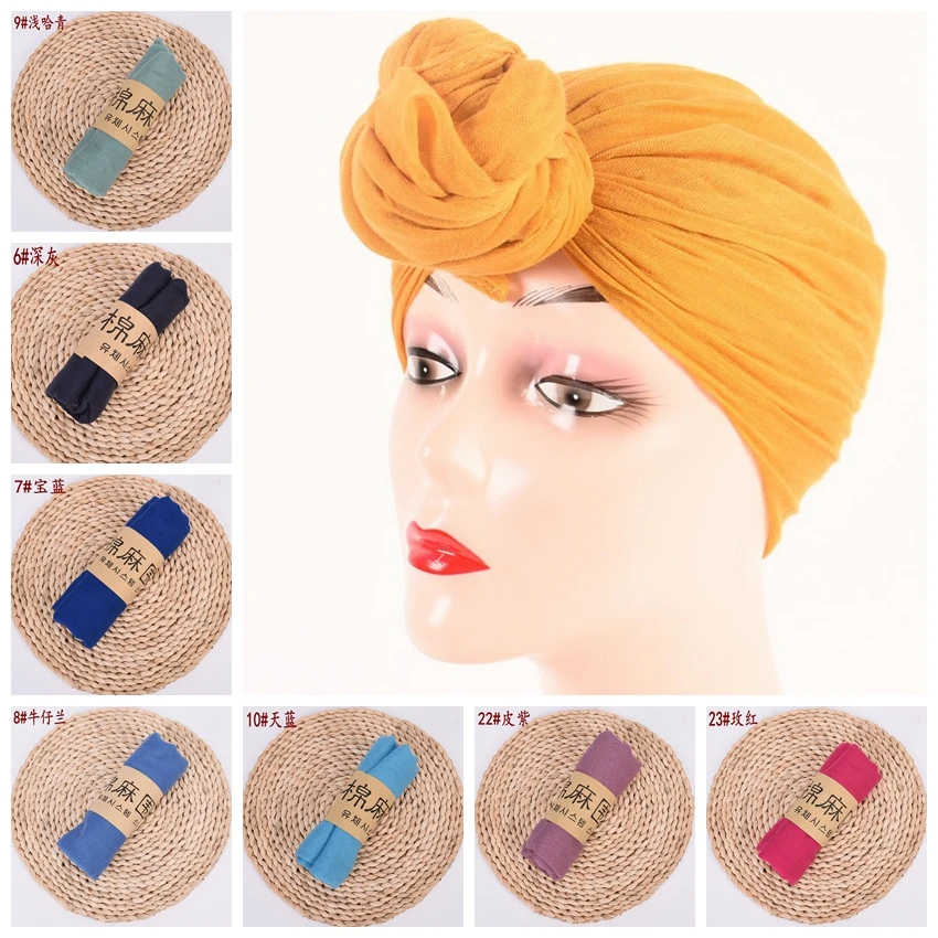 

Women Scarf Cotton Linen Hijab New Islam Muslim Scarves Summer Beach Shawl Plus Size 180*90cm Solid Candy Pashmina Femme