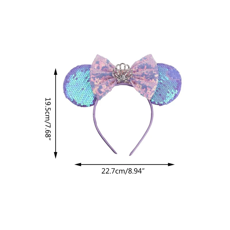 50JB Glitter Headband Sequin Mouse Ears Headband for Kid Performance Hair Accessories