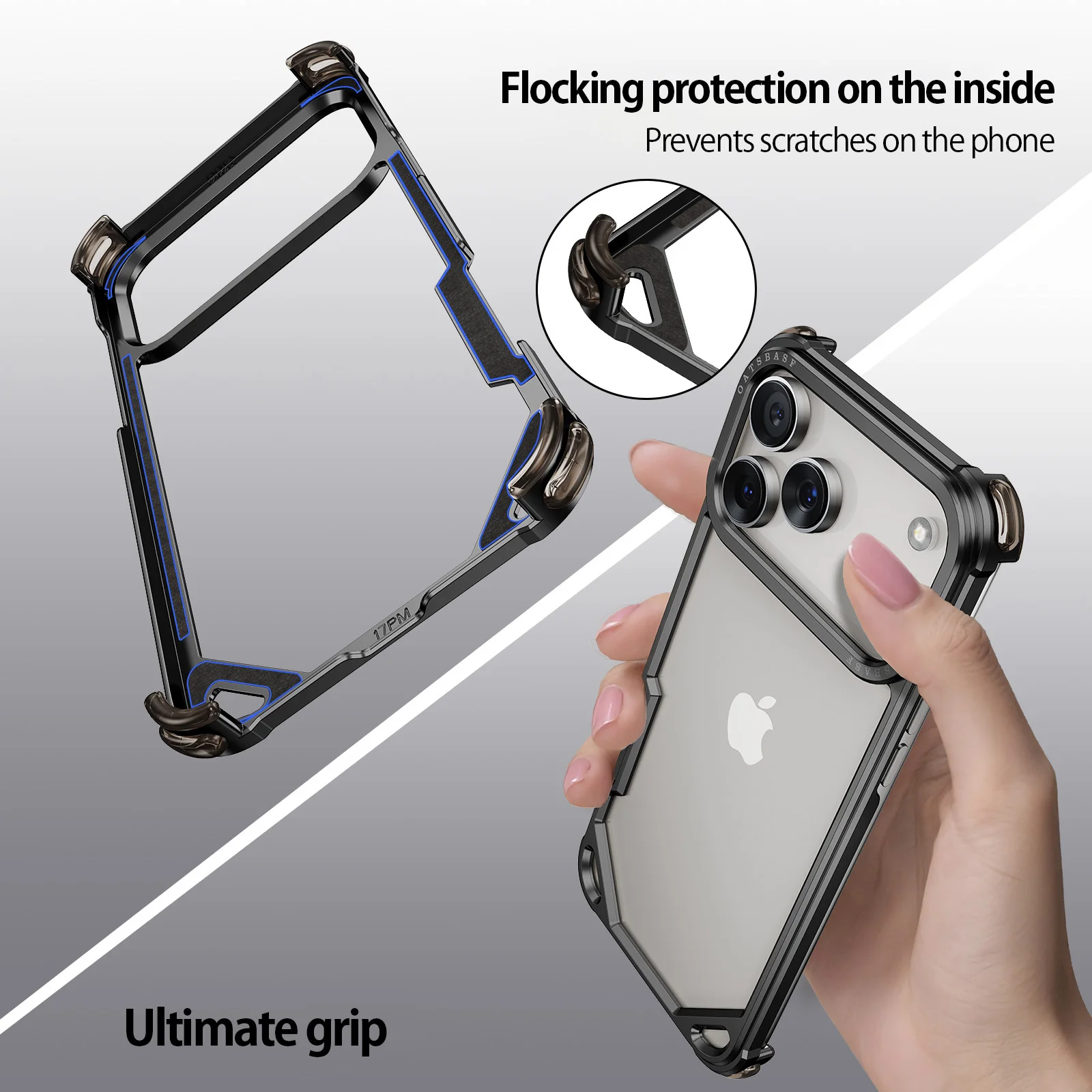 Ultra-Thin Minimalist Metal Phone Case with Wireless Charging Support