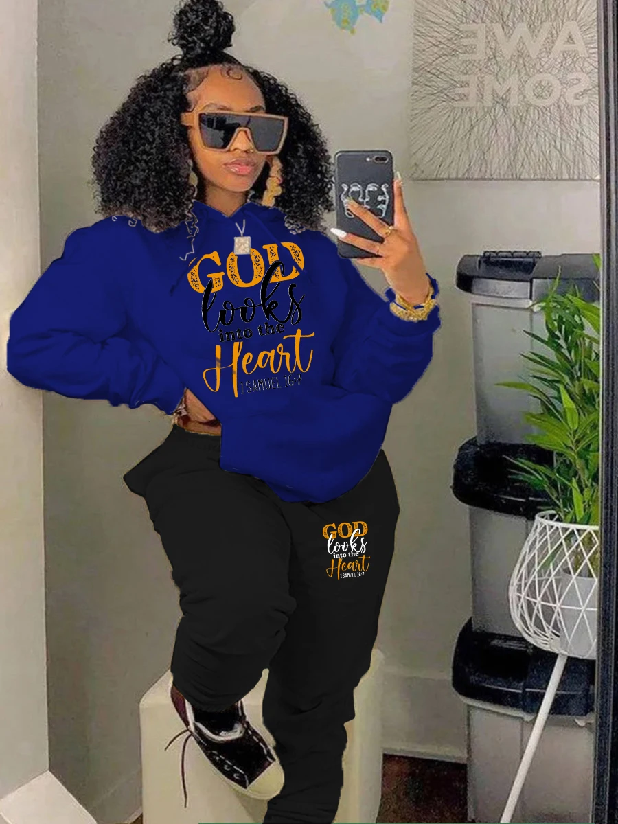 LW Plus Size Woman Tracksuit Two Piece Set Winter Warm Hoodies Pants Pullovers Sweatshirts 2pcs set