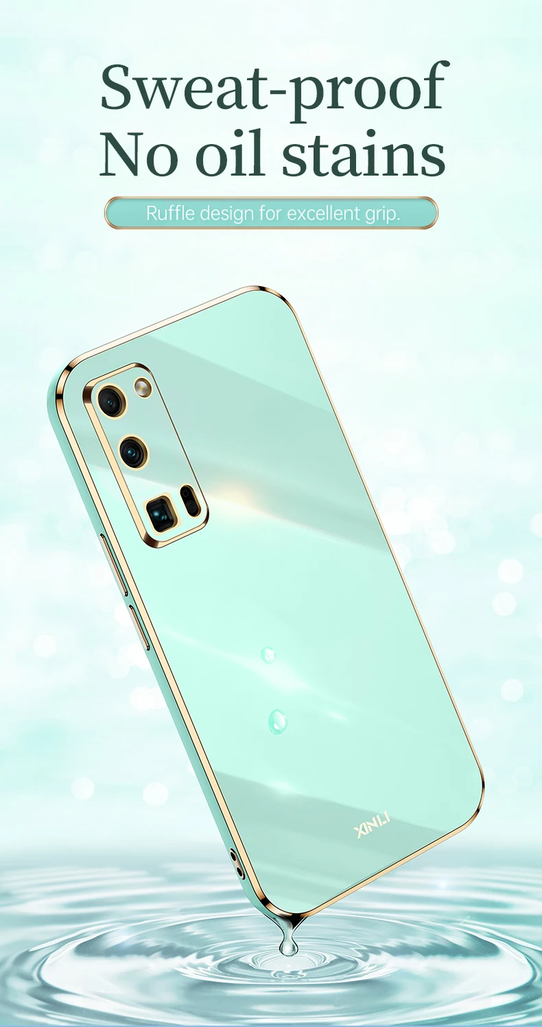 Bling Morbido Antiurto Copertura Quadrata di Lusso Cassa Del Telefono di Placcatura Laser 3D per Huawei Honor 50 Lite 20 20 S 30 Pro 30i 30 S Rus_voghion.com
