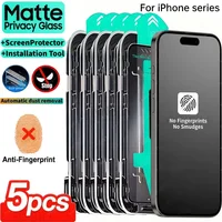 1-5Pcs Matte Privacy Tempered Glass Screen Protector For iPhone 17 16 Pro Max Air 16e 15 14 Plus 13 11 12 XS XR Dust Free Instal 1