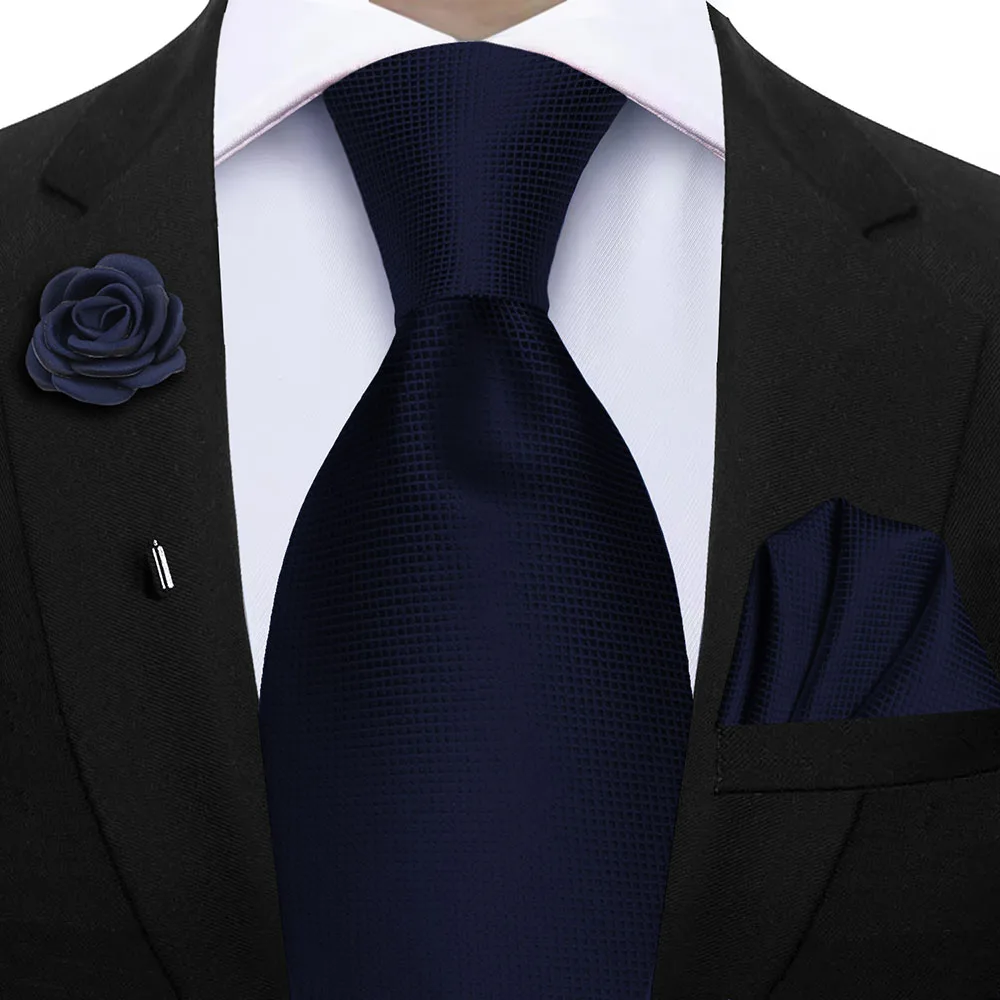 Elegant Peacock Blue Plaid Men's Accessory Set - Tie & Pocket Square Collection