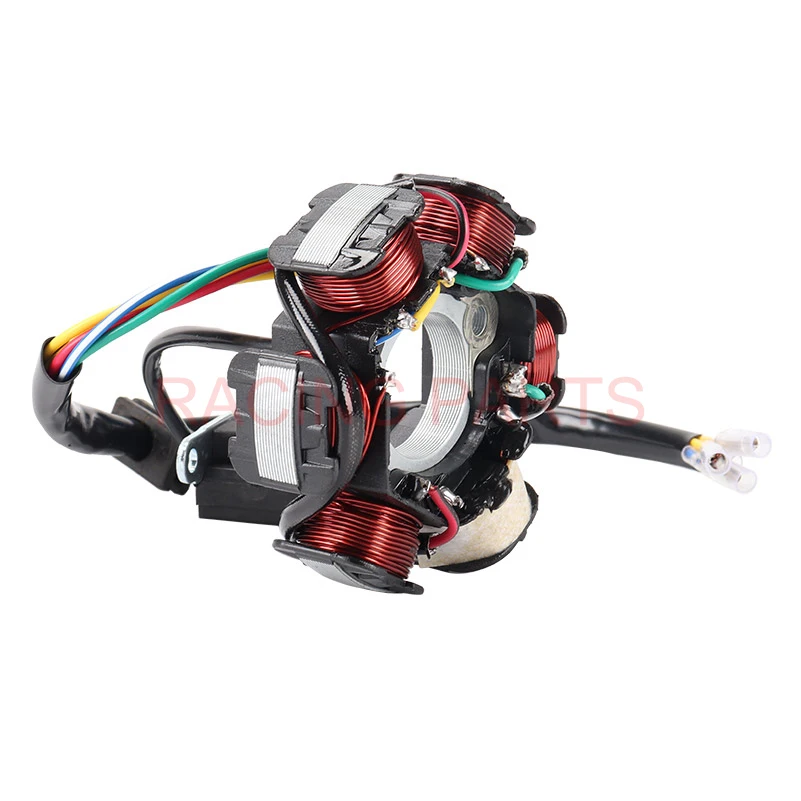 Enhanced Motorcycle Ignition Magneto Stator with Half-Wave Design, 6 Poles, 5 Wires