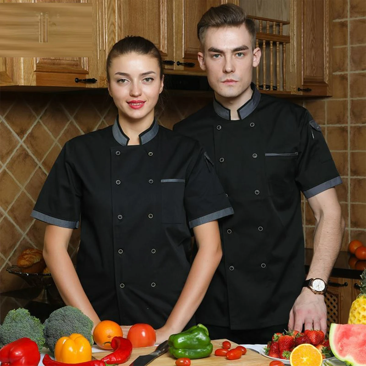 

Summer chef shirt Chef Jacket Long Adjustable Sleeve Men Women Unisex Cook Coat Restaurant Hotel Kitchen Wear Waiter Uniform2022