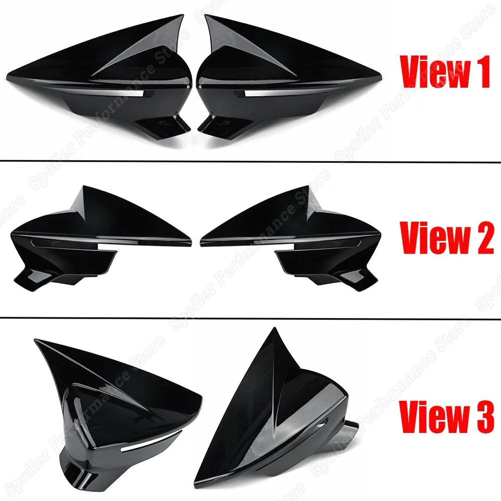 Pair Gloss Black Rear View Mirror Covers Caps For Seat ibiza V MK5 KJ1 KJG Hatchback 2017-2021 Side Wing Mirror Case Accessories