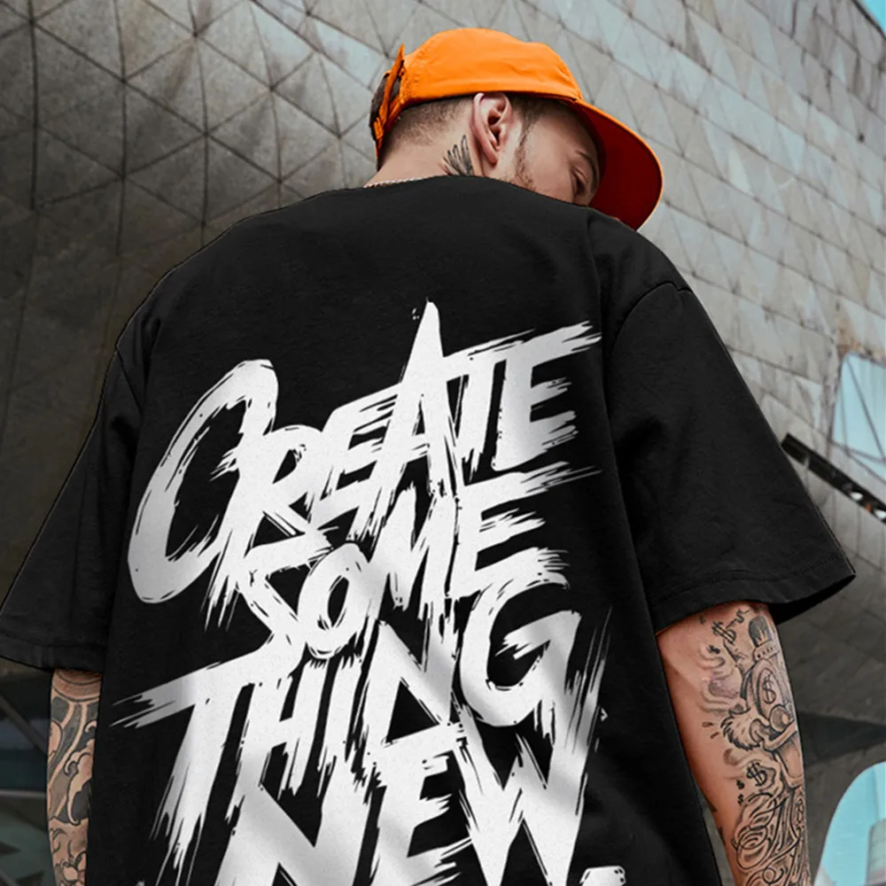 

Men's Cotton Short Sleeve T-shirts Summer Oversized Loose And Breathable Streetwear Harajuku Gym Vintage Y2k Stitch Clothing