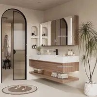 Luxury Rock Plate Bathroom Cabinets Intelligent Mirror Household Wash Up Bathroom Cabinets Open Washbasin Furniture Gabinetti JT 2