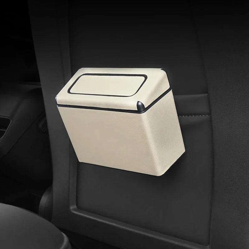 Car Hanging Trash Bin Vehicle Garbage Pressing Type Trash Can Organizer Dust Case Storage Box Interior Accessories Cleaning Tool