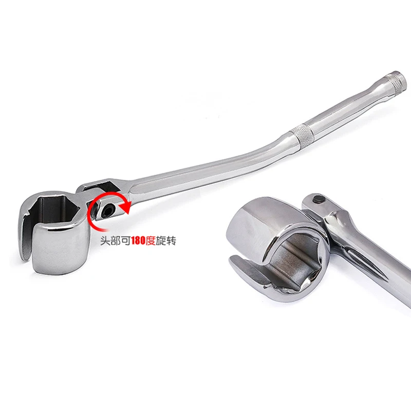 Oxygen Sensor Wrench O2 Flexible Head Spanner 7/8" Auto Repair 22mm Hex 6pt Installer Removal