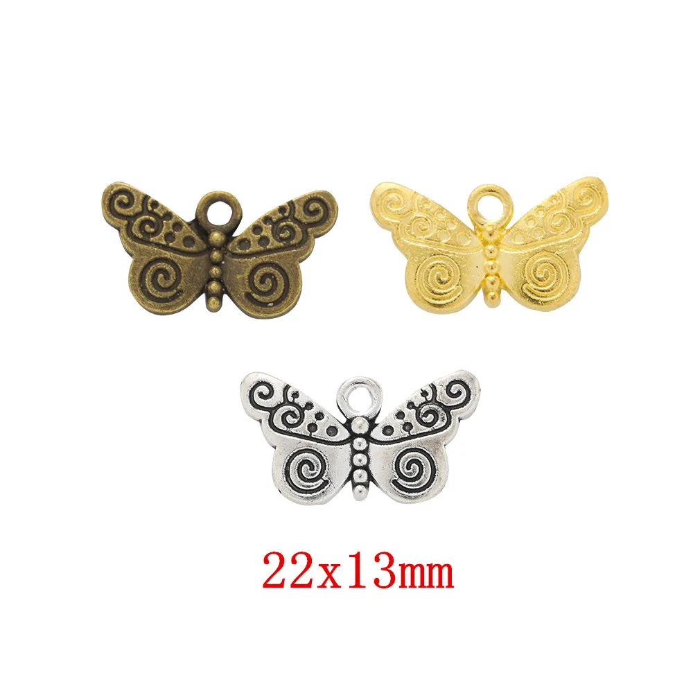 

50pcs butterfly Craft Supplies Charms Pendants for DIY Crafting Jewelry Findings Making Accessory 87