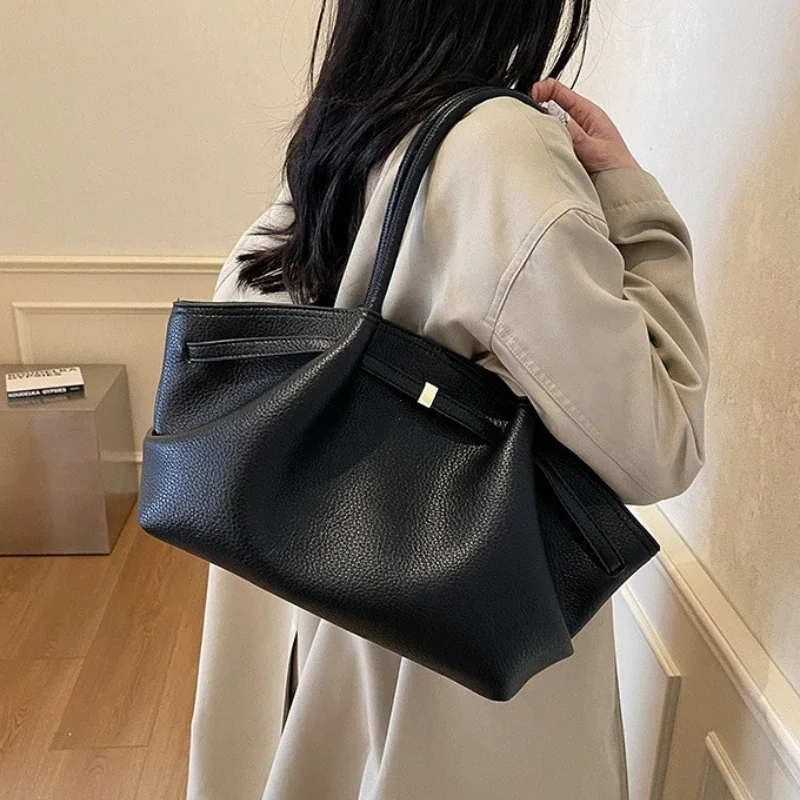 2026 New Lychee Pattern Underarm Shoulder Bags For Women Soft PU Leather Large Capacity Mini Tote Bag Luxury Designer Handbags