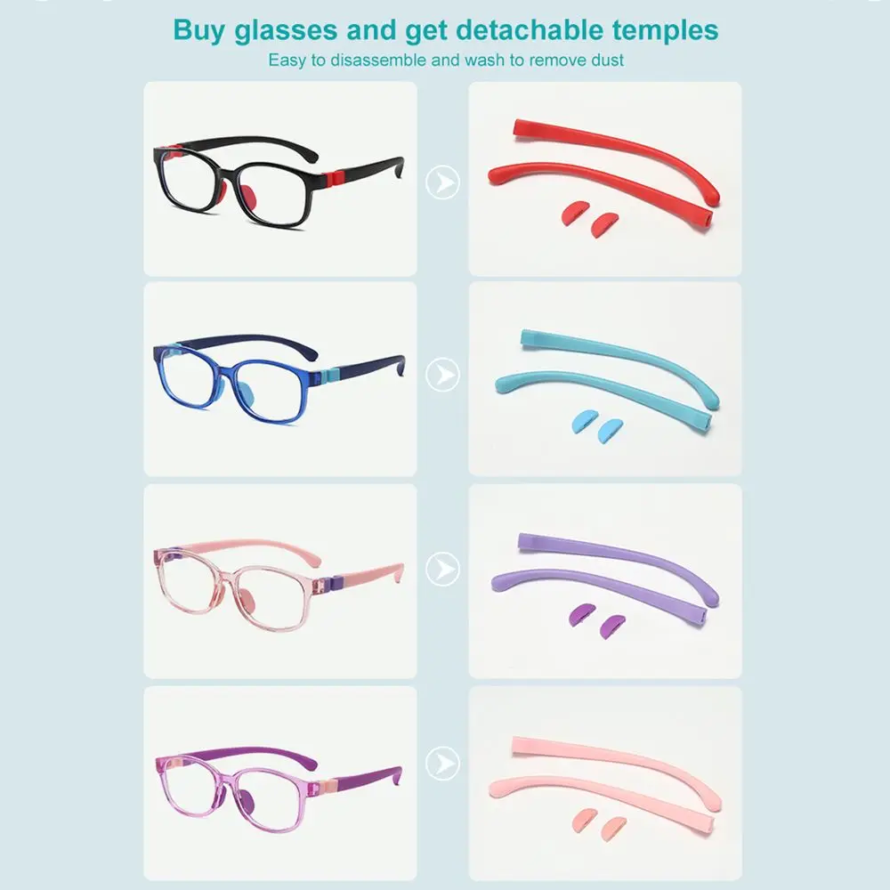 Weiche Silikon Rahmen Anti Blau Licht Kinder Lesebrille Kinder Junge Mädchen Computer Transparent Blockieren Reflektierende Brillen – Detail 12