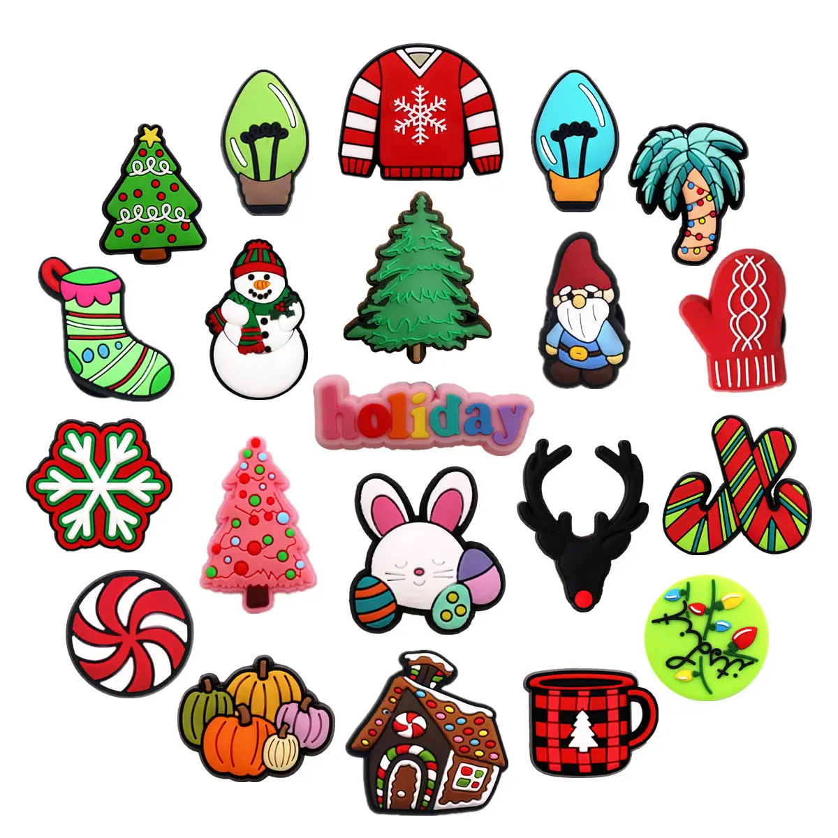 

1 шт. оригинальные дизайнерские подвески из ПВХ в виде крокса, Рождественская серия, верхняя модель Jibz, аксессуары для обуви, детские рождественские подарки