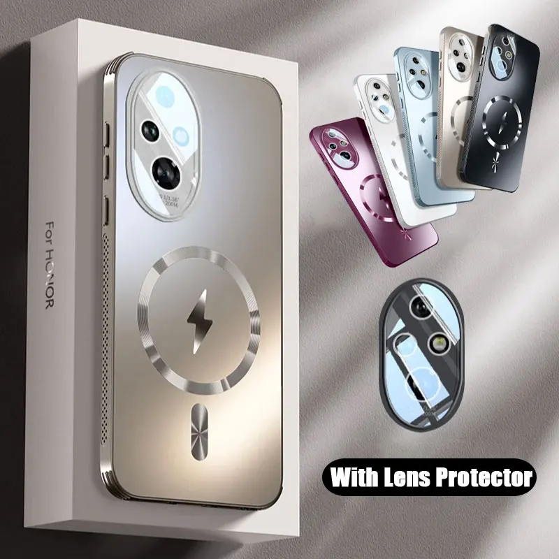 MagSafe-Compatible Shockproof Matte Case with Lens Protector