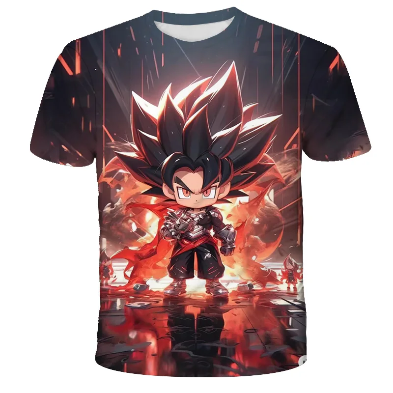 Cartoon Dragon Ball Z Top Kids 3D Print Short Sleeve Anime O Neck T-shirt Tees Children Soft T-shirts Boys' Casual Clothes Tops 4