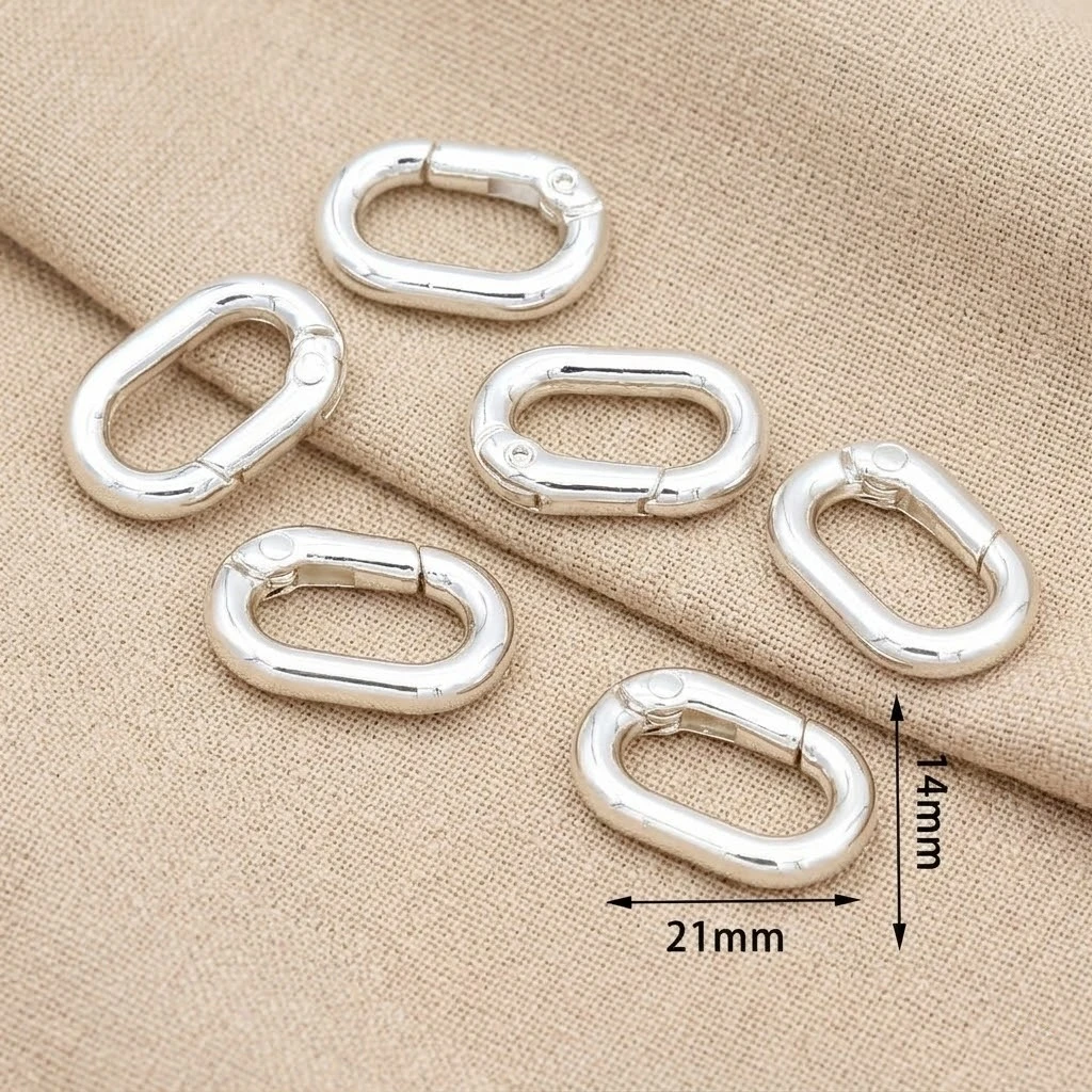 Gold Plated Oval Clasp Set for Jewelry Making - 5 Piece