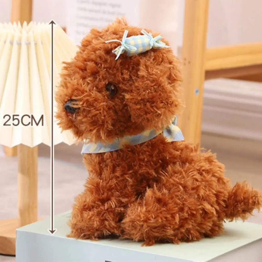 Curly Hair Dog Plush Toy Baby Appease Puppy Doll Stuffed Dog Doll Stuffed Animals 25CM Simulation Dog Plush Home Decor