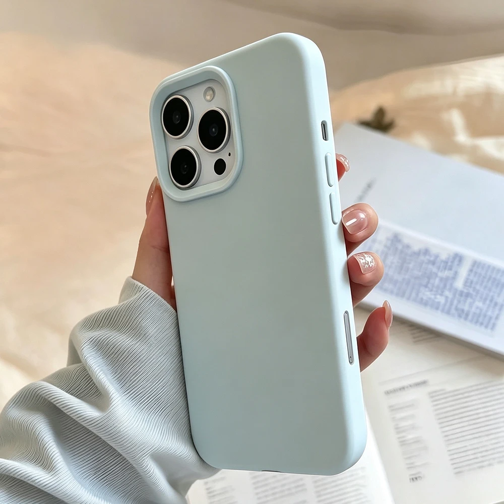 Minimalist Blue Shockproof Phone Case - Matte Soft Cover