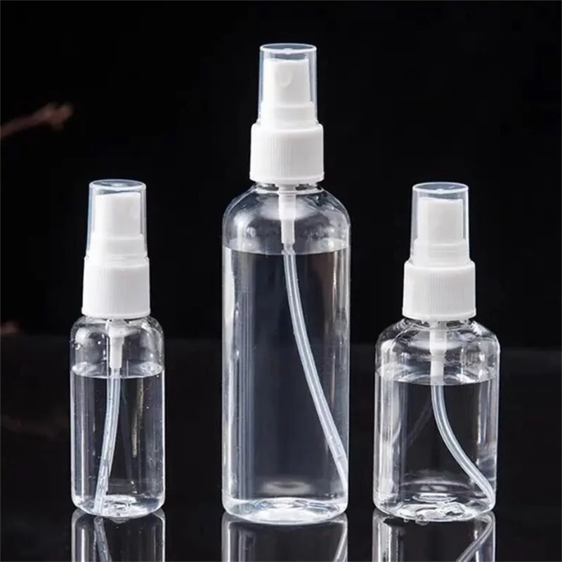 50PCS 50ml 100ml Refillable Bottles Transparent Plastic Perfume Bottle Atomizer Empty Spray Bottle Portable Travel Accessories