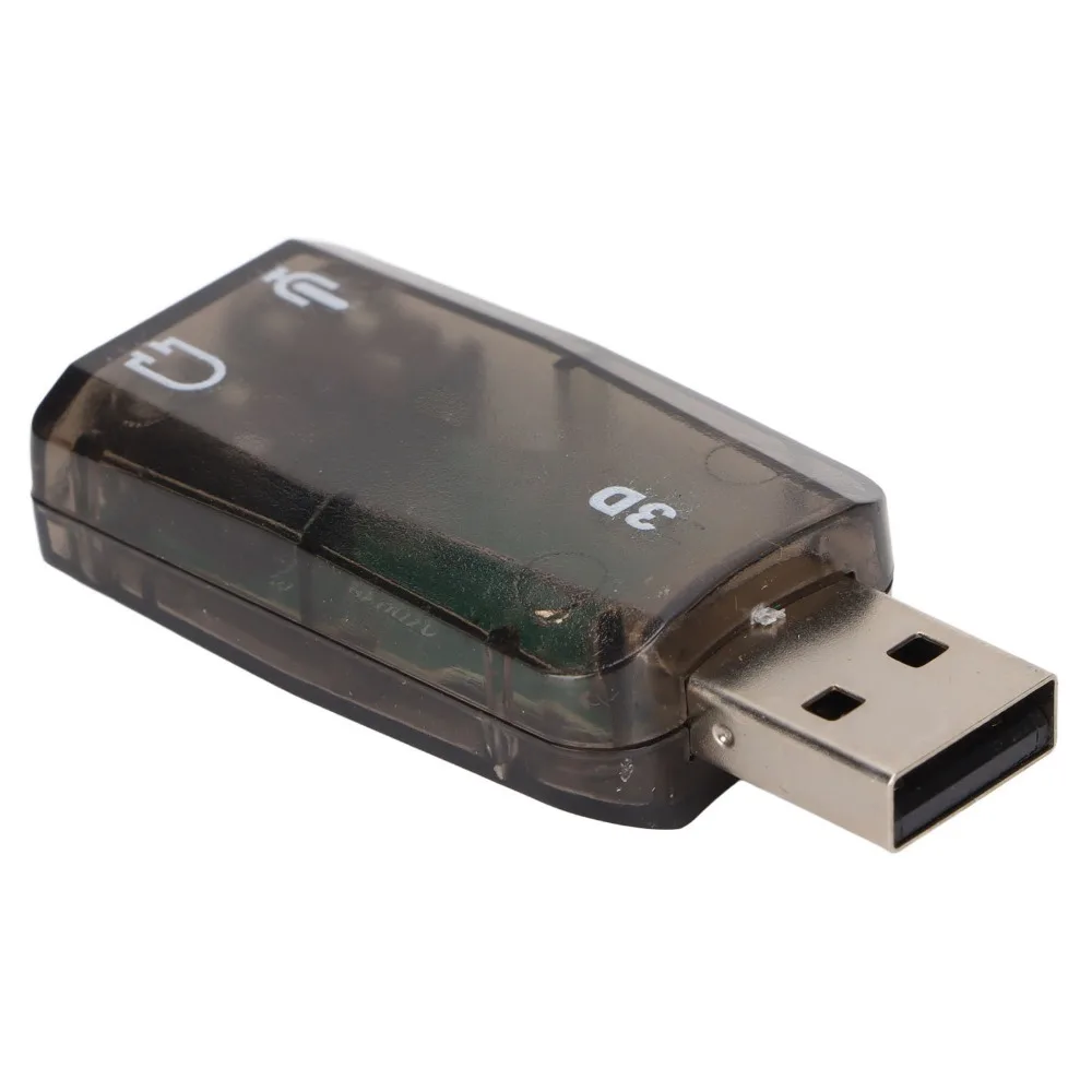 오디오 어댑터 3.5mm 헤드폰 마이크 잭 USB 사운드 카드 플러그 앤 플레이 Windows PC용 가상 5.1 채널 스테레오 사운드 카드