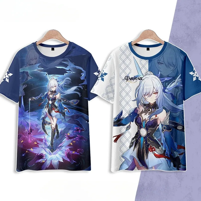 Anime Honkai Star Rail Jingliu 3D Print T Shirt Women Men Summer Fashion O-neck Short Sleeve Funny Tshirt Graphic Tees Cosplay