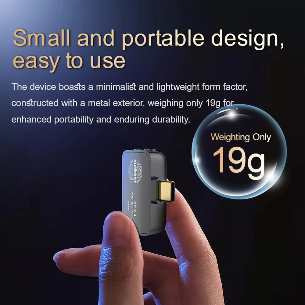 Audirect ATOM4 Portable Audio DAC/Amp True Balanced Circuit USB C Headphone Amplifier