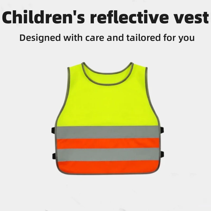 Fluorescent Green Reflective Vest for Kids Traffic Safety